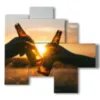 cuadros de cerveza al atardecer - version: 5 pannelli 110x105cm