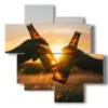 bilder bier bei sonnenuntergang - version: 4 pannelli 97x97cm