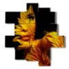 foto cuadros mujer petalos de girasol - version: 11 pannelli 146x158cm