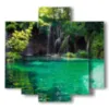 immerso nel verde per i quadri al lago di plitvice in croazia - version: 5 pannelli 89x85cm