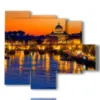images rome at night on the dome of st peter - version: 5 pannelli 104x90cm