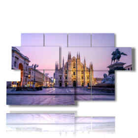 tableaux en relief Milan et le Duomo