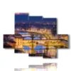 images florence di notte illuiminata - version: 6 pannelli 135x96cm