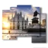 duomo di milano notte romantico - version: 5 pannelli 89x77cm