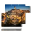 bild mit fotos der stadt bei nacht matera in der basilikata - version: 6 pannelli 122x96cm