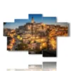 bild mit fotos der stadt bei nacht matera in der basilikata - version: 6 pannelli 136x91cm