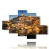 bild mit fotos der stadt bei nacht matera in der basilikata - version: 6 pannelli 146x94cm