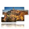 bild mit fotos der stadt bei nacht matera in der basilikata - version: 7 pannelli 157x90cm