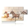 tableaux chevaux dans la tempete de sable - version: 7 pannelli 157x90cm