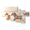 tableaux chevaux dans la tempete de sable - version: 7 pannelli 173x106cm