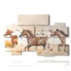 tableaux chevaux dans la tempete de sable - version: 10 pannelli 176x115cm