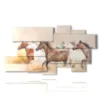 tableaux chevaux dans la tempete de sable - version: 9 pannelli 184x100cm