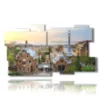 painting with photos of central barcelona by day - version: 11 pannelli 184x104cm