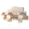 tableaux chevaux dans la tempete de sable - version: 8 pannelli 185x113cm