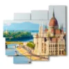 caja con foto del parlamento de budapest - version: 5 pannelli 106x98cm