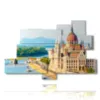 tableau avec photos du parlement de budapest - version: 9 pannelli 183x121cm