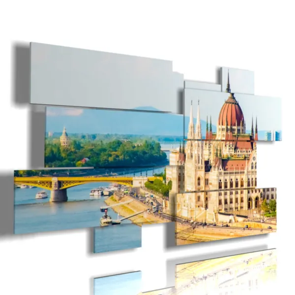 Cuadro con una foto del Parlamento de Budapest.