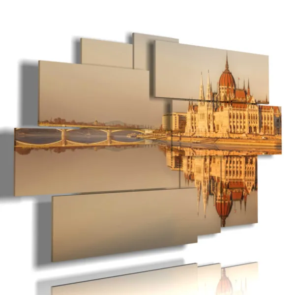 Cuadros con fotos del Parlamento de Budapest