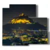 foto de la ciudad de atenas por la noche - version: 5 pannelli 102x93cm