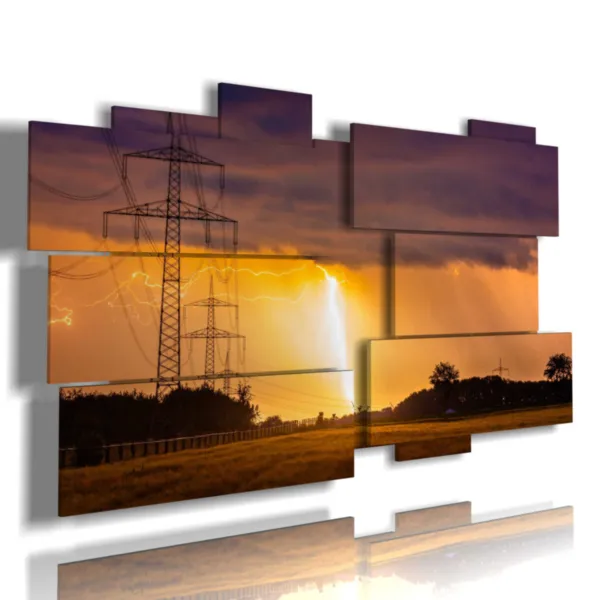 foto temporale tra colori del tramonto stampe design moderne  3d Duudaart