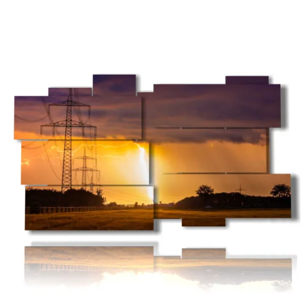 foto temporale tra colori del tramonto stampe design moderne  3d Duudaart