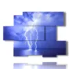 lightning image in the blue - version: 6 pannelli 129x94cm
