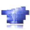 lightning image in the blue - version: 7 pannelli 173x108cm