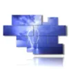 lightning image in the blue - version: 8 pannelli 178x111cm
