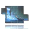 paintings of sea boat and magical door - version: 5 pannelli 128x85cm