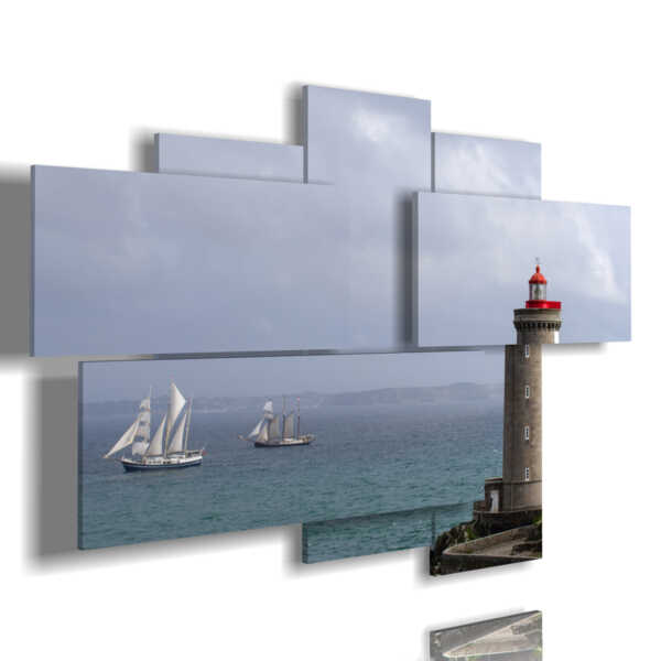 painting sea and panoramic lighthouse