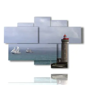 Cuadro mar y faro