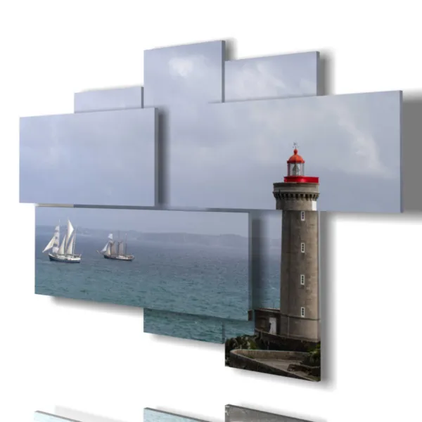 cuadros del mar y faro
