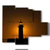 tableau mer et phare au coucher du soleil - version: 5 pannelli 104x90cm