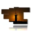 quadro mare e faro al tramonto - version: 7 pannelli 172x103cm