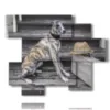 painting ancient dog with suitcase and hat - version: 6 pannelli 127x102cm