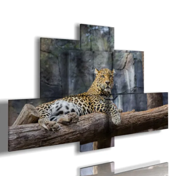 quadri di animali africani con il leopardo