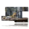 paintings of african animals with leopard - version: 8 pannelli 173x100cm