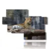 quadri di animali africani con il leopardo - version: 10 pannelli 176x119cm