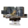 paintings of african animals with leopard - version: 12 pannelli 206x119cm