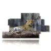 paintings of african animals with leopard - version: 12 pannelli 220x119cm