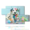 paintings depicting dogs in a world of colors - version: 5 pannelli 128x85cm