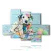 bilder mit hunden in einer welt der farben - version: 6 pannelli 135x96cm