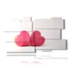 abstract paintings with little hearts - version: 11 pannelli 184x104cm