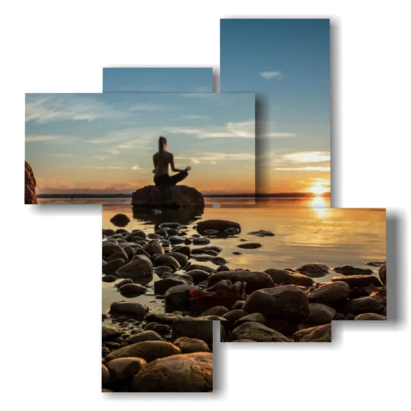 foto meditazione al tramonto stampe design moderne  3d Duudaart