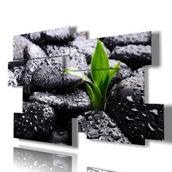 quadri zen con pietre nere stampe design moderne foto  3d Duudaart