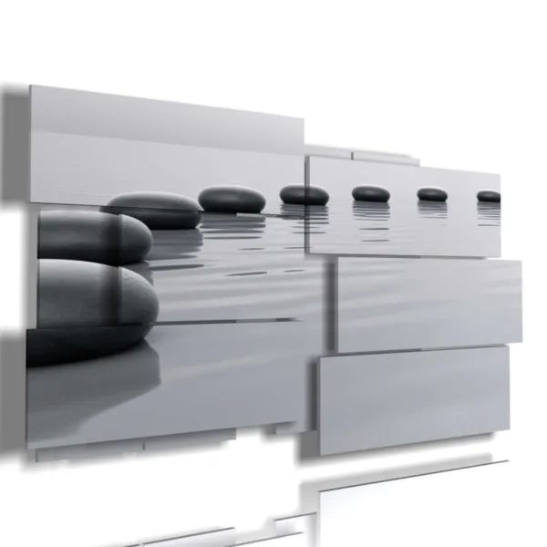 Modern artwork for decor featuring carefully arranged stones in 