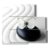 image pierre noire et papillon blanc - version: 5 pannelli 102x93cm