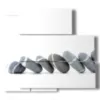 peintures en trois dimensions avec image rangee de pierres sur fond blanc - version: 5 pannelli 102x93cm