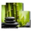 painting zen bamboo fountain - version: 5 pannelli 102x93cm