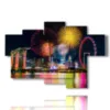 singapore night sea photo with fireworks - version: 6 pannelli 136x91cm